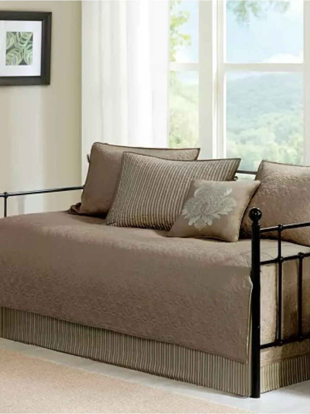Classic Taupe Reversible Daybed Cover Set - Elegant Home Bedding
